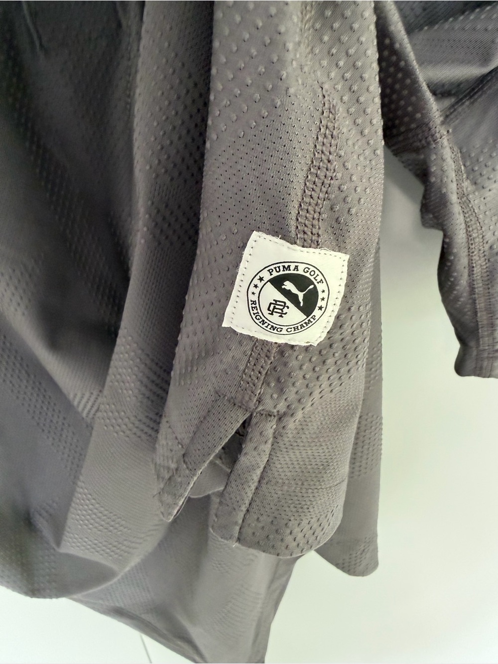 PUMA x Reigning Champ Men’s MATTR Jacquard Polo Shirt in Dusky Gray - Picture 7 of 8